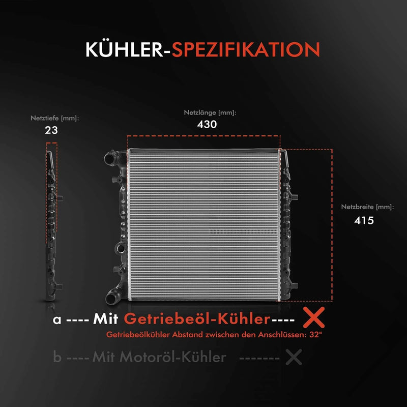 Frankberg Kühler Wasserkühler Motorkühler Schaltgetriebe Kompatibel mit Ibiza III 6L1 1.2L-2.0L 2002