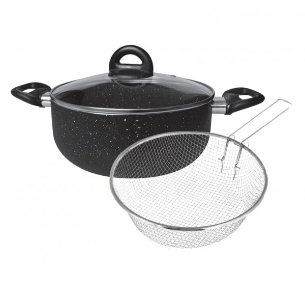 Cheffinger Frittiertopf Fritteuse Pommes Topf mit Korb Ø 24 cm Induktion CF-PAFRY24