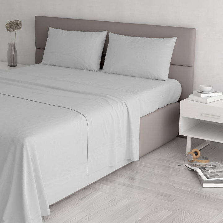 Italian Bed Linen Max Color Bettwäsche-Set, Hell Grau, Doppelte, Hell Grau