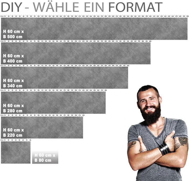 StickerProfis Küchenrückwand selbstklebend in Matt-Optik - 20GREY - 1.8mm, Versteift, alle Untergrün