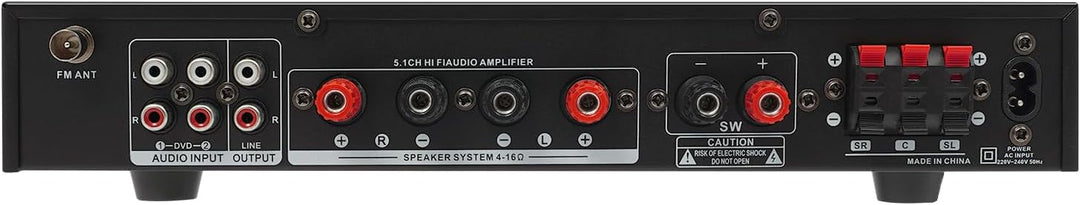 Audioverstärker HiFi Verstärker 300W Stereo Audio Streaming Bluetooth-Audio-Verstärker 5.1 Kanäle Re