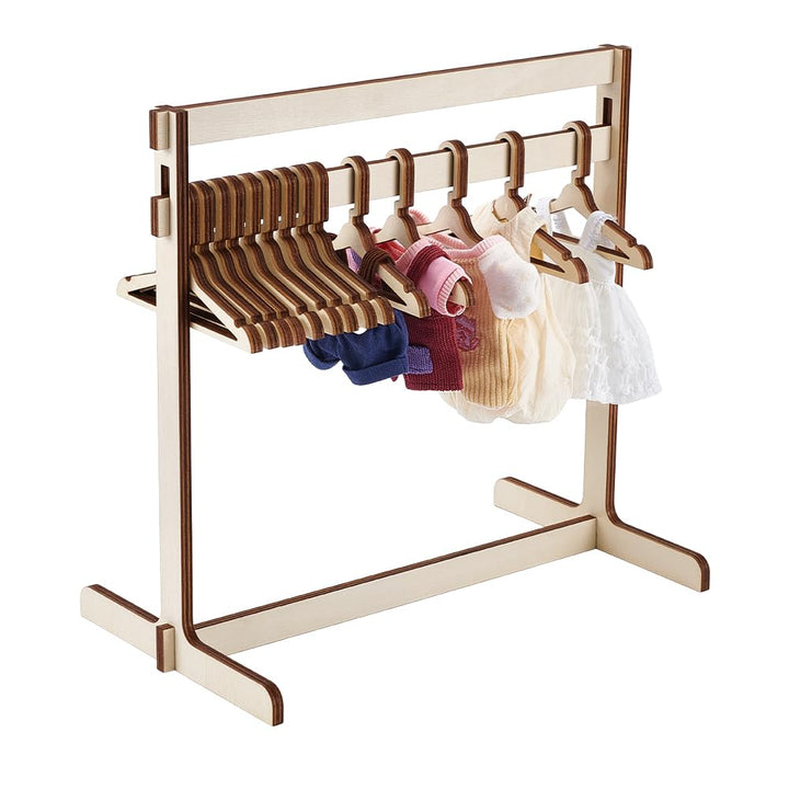 UNICRAFTALE 30cm Hohe Kleiderständer Für Puppen Mit 15 Kleiderbügeln Aus Holz Kleiderständer Für Kle