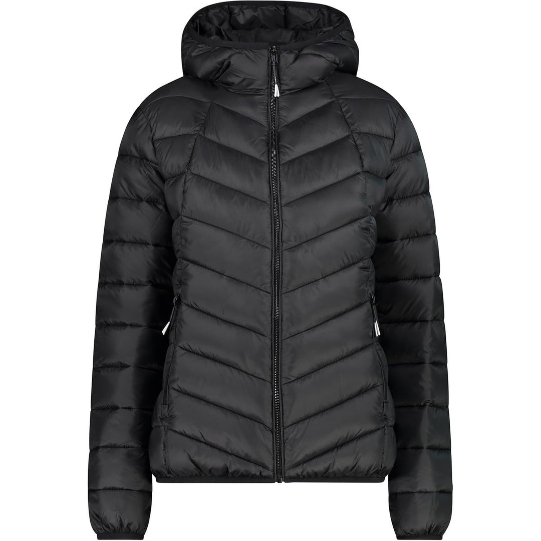 CMP Damen Damenjacke mit Fester Kapuze Gepolsterte Jacke XXS Schwarz, XS