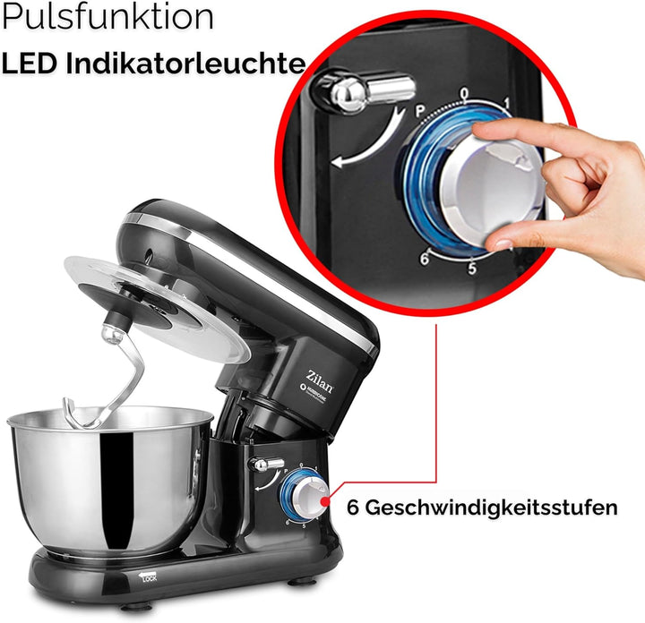 Elektrische Küchenmaschine Rührgeräte & Mixer Knetmaschine zum Backen Teigmaschine Schneebesen Rühr-