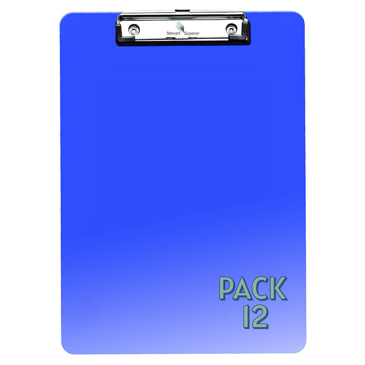 SECO A4 transparente Zwischenablage aus Kunststoff – blau – 12er-Pack Transparent Blau A4 12 Pack, T