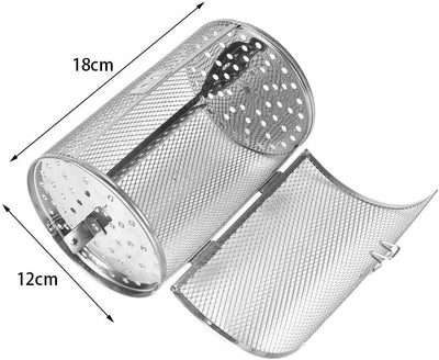 Edelstahl Rotisserie Grill Roaster Trommel Ofenkorb Backformen Ofen Braten Drehmuttern Bohnen Erdnus