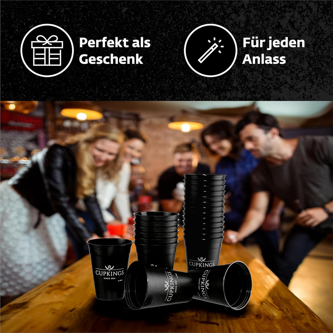 CUPKINGS Party Becher Set | 22 Hartplastik Becher Made in Germany | Festival Zubehör & Party Deko |