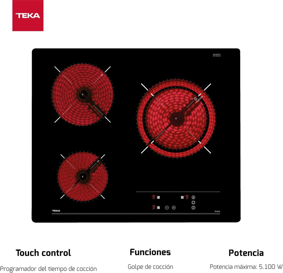 Plaques vitro-céramiques Teka TB6310 60 cm TB 6310, TB 6310