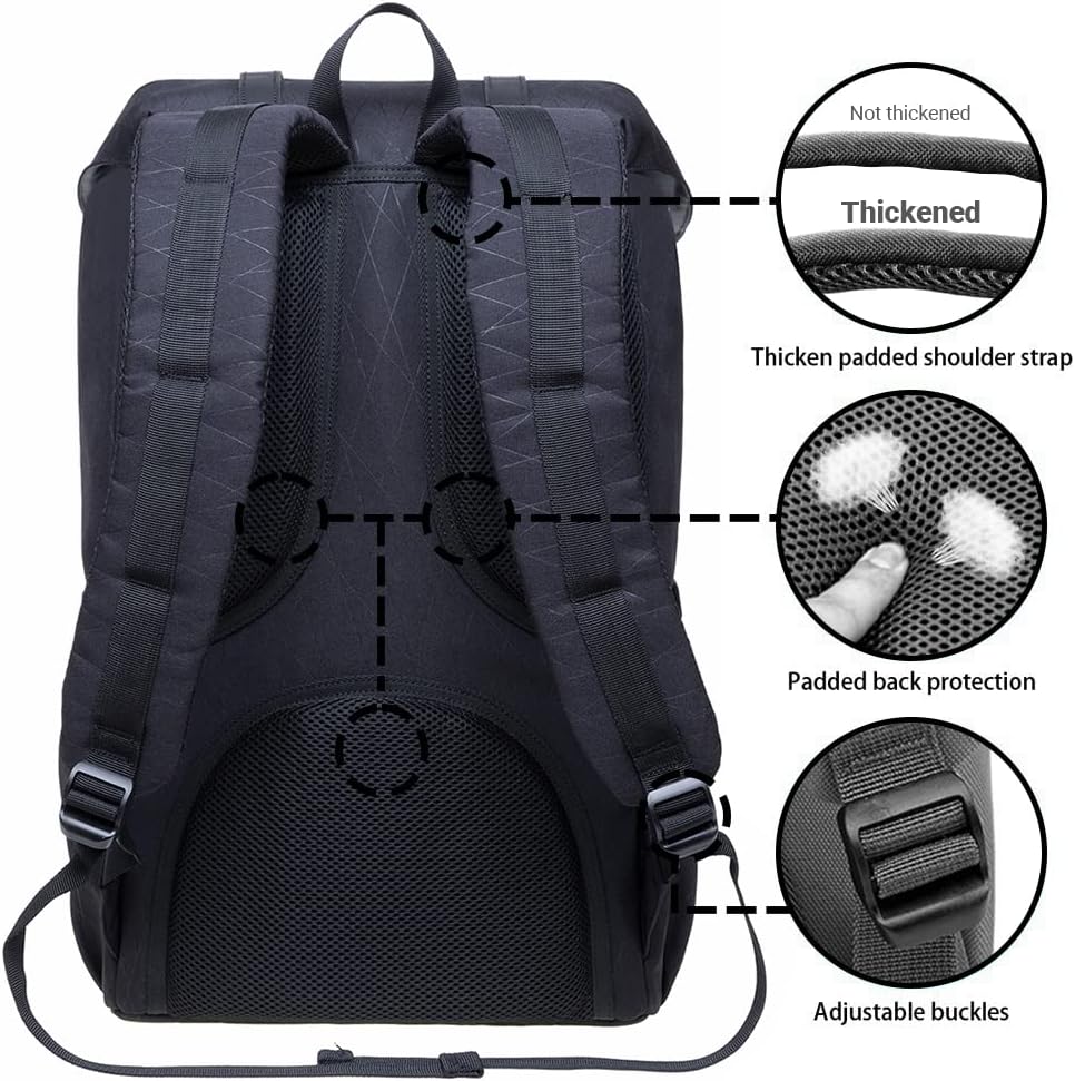 KAUKKO Rucksack Damen Herren Daypack mit Laptopfach für 14 Zoll Notebook für Freizeit Job Uni Reisen