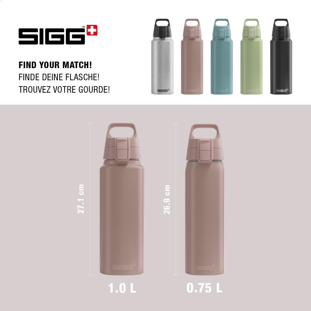 SIGG - Alu Trinkflasche - WMB ONE - Made in Switzerland - ClimatePartner - Kohlensäure geeignet - Au