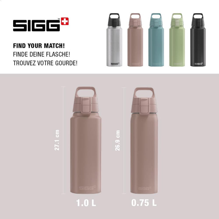 SIGG - Alu Trinkflasche - WMB ONE - Made in Switzerland - ClimatePartner - Kohlensäure geeignet - Au