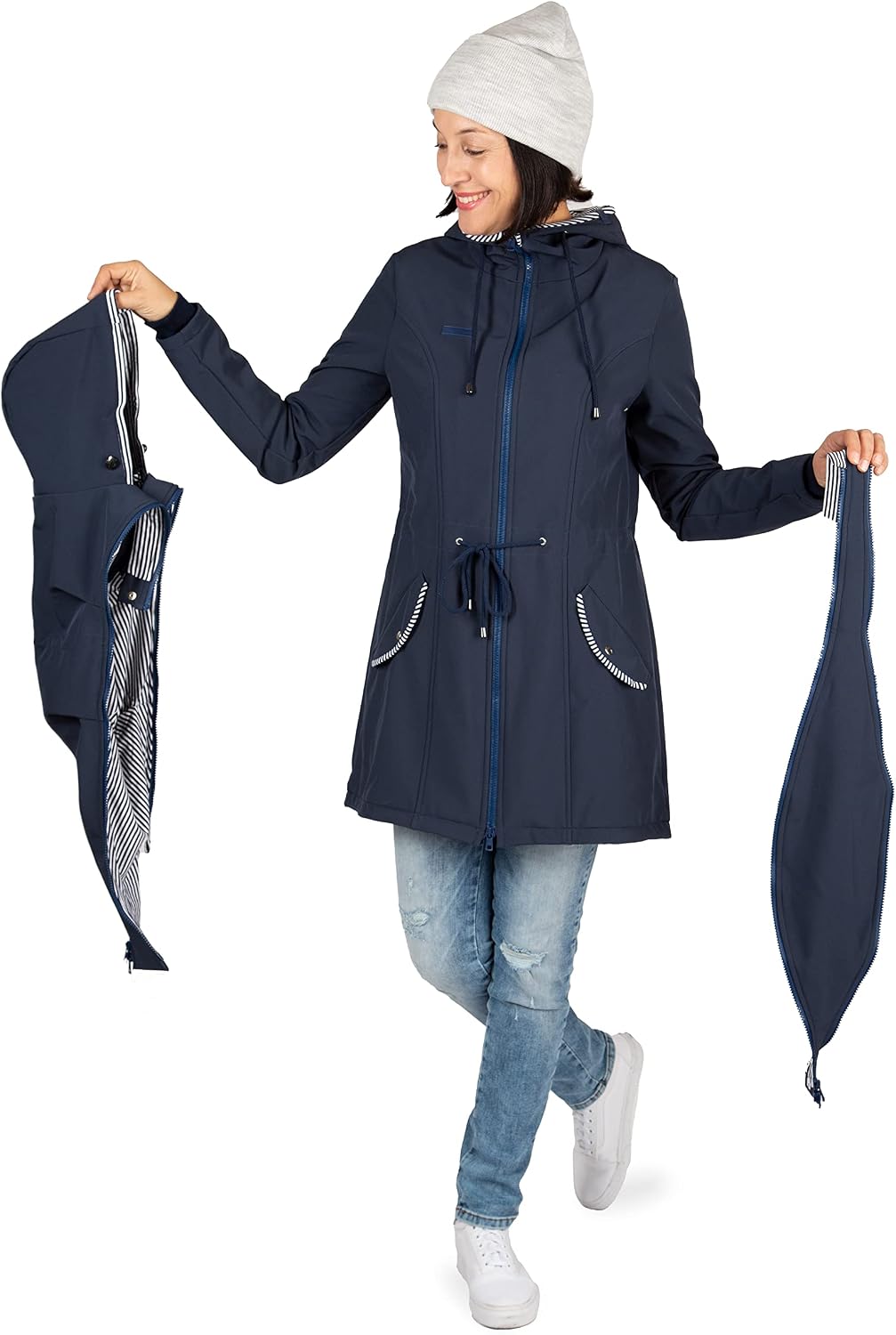 Viva la Mama 4in1 Trageparka für Tragen auf dem Rücken oder der Brust, Allwetter Softshell - PINA M