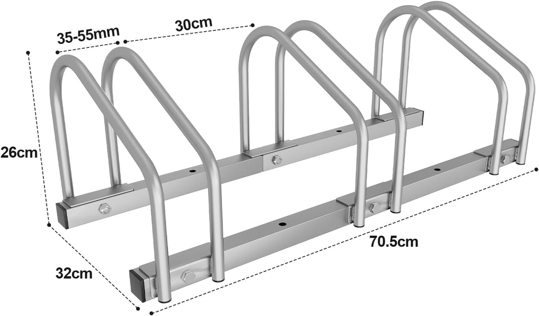 Fahrradständer, Fahrradständer Bodenparker für 3 Fahrräder 35-55 mm Reifenbreite,Radständer Einfache