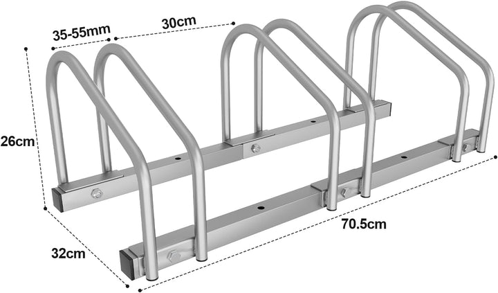 Fahrradständer, Fahrradständer Bodenparker für 3 Fahrräder 35-55 mm Reifenbreite,Radständer Einfache