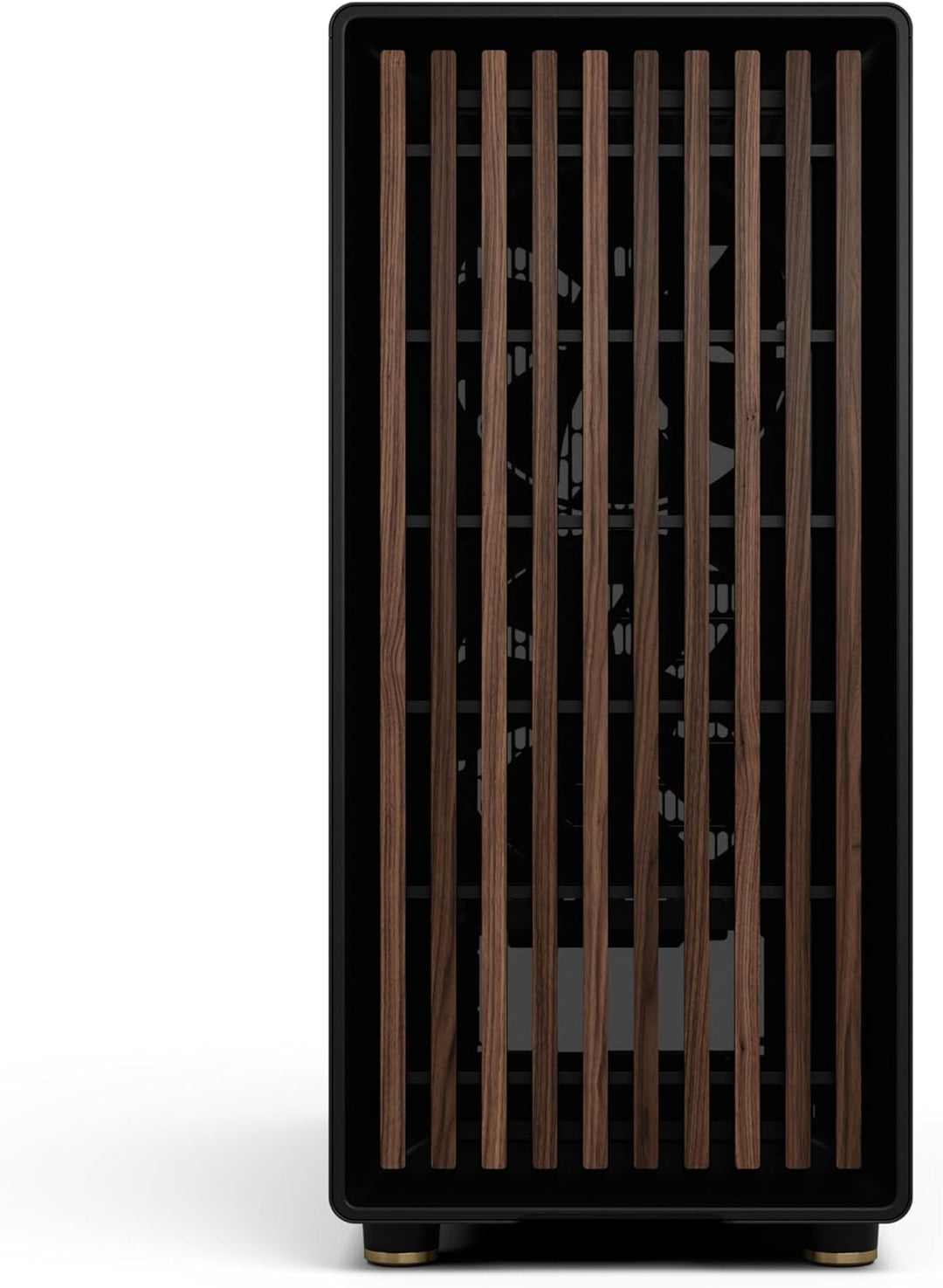 Fractal Design North Charcoal Black - Wood Walnut Front - Mesh Side Panels - Two 140mm Aspect PWM Fa