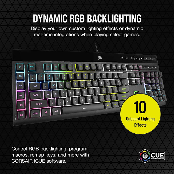 Corsair K55 RGB PRO XT Gaming-Tastatur, kabelgebunden, QWERTY-Layout, Schwarz, K55 RGB PRO XT