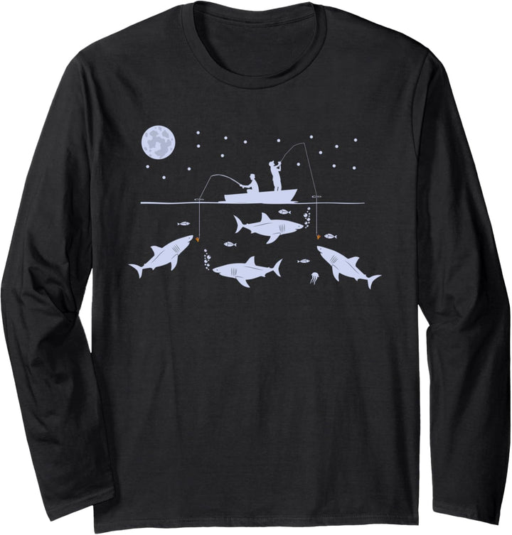 Hai Pizza Angler Fischer Fische Pizzeria Haie Pizzabäcker Langarmshirt