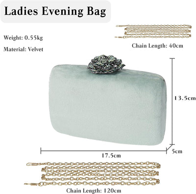 CORIOS Damen Abendtasche Samt Clutch Bag Glitter Handtasche Glänzend Schultertasche Kette Tasche Shi