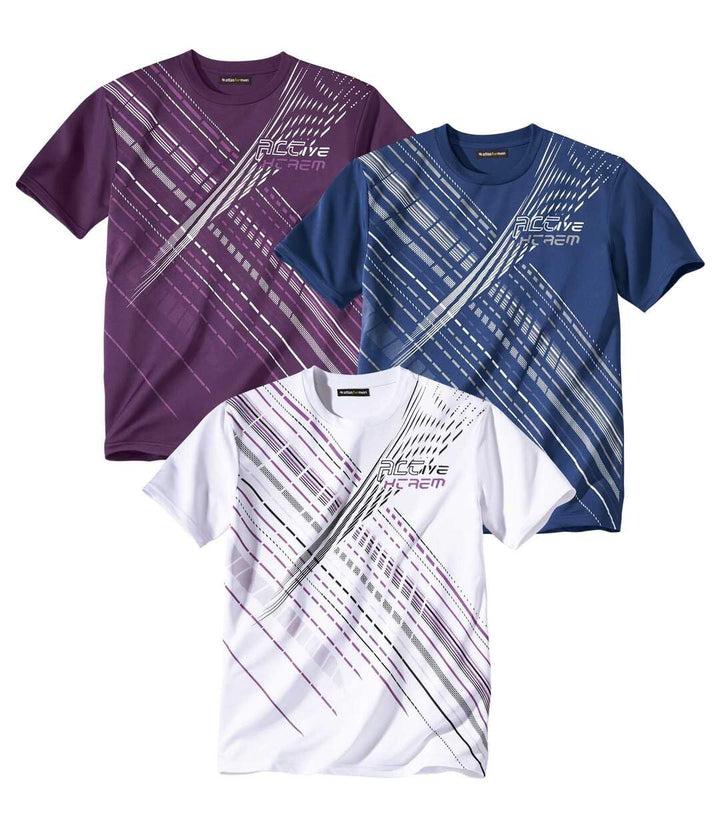 ATLAS FOR MEN - 3er-Pack Herren T-Shirts - Rundhalsausschnitt - Kurze Ärmel - Verfügbar in grossen G