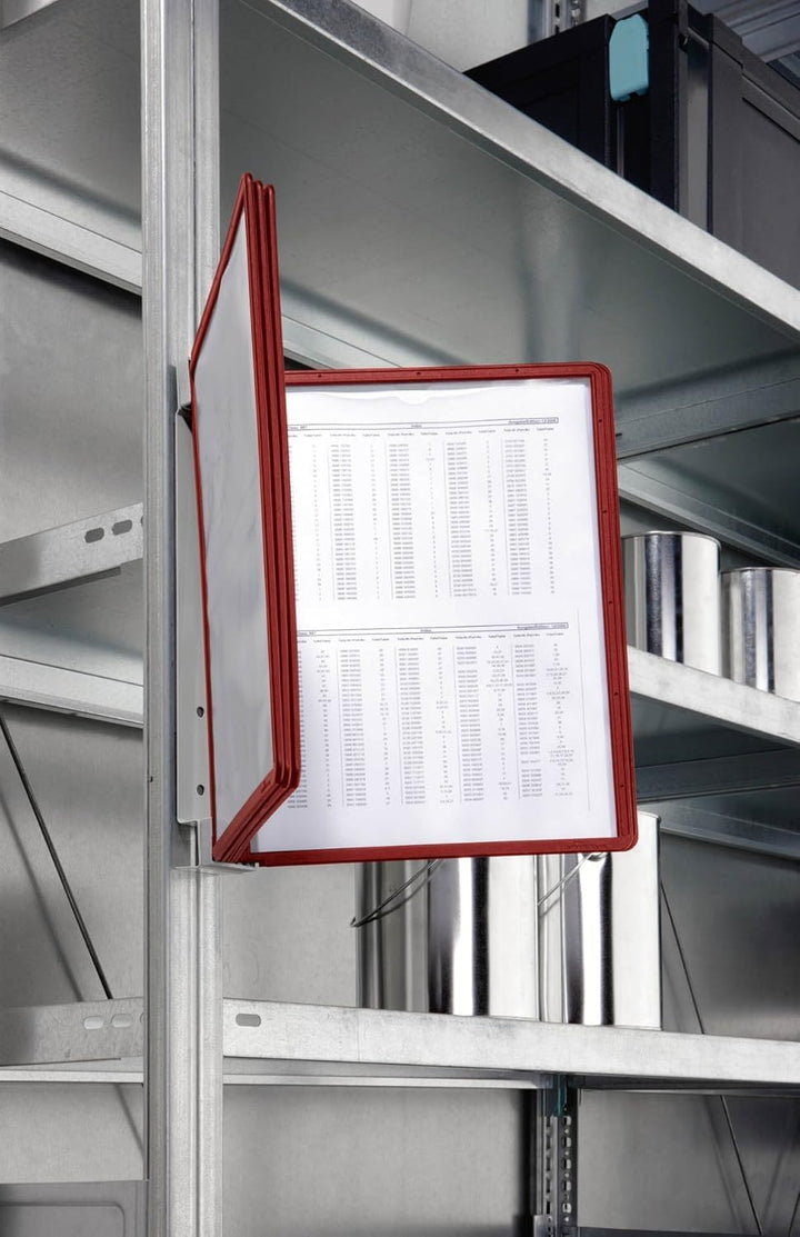 Durable Sichttafelwandhalter (Vario Magnet Wall 5, mit 5 Sichttafeln A4) rot, 591403 Mit 5 Sichttafe