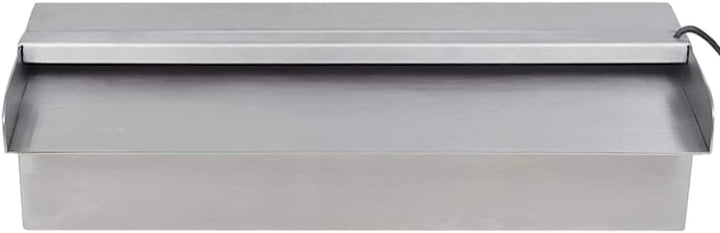 vidaXL Edelstahl Wasserfall 30cm Wasserspiel mit LED Beleuchtung Bachlauf Garten mit LED/30 cm