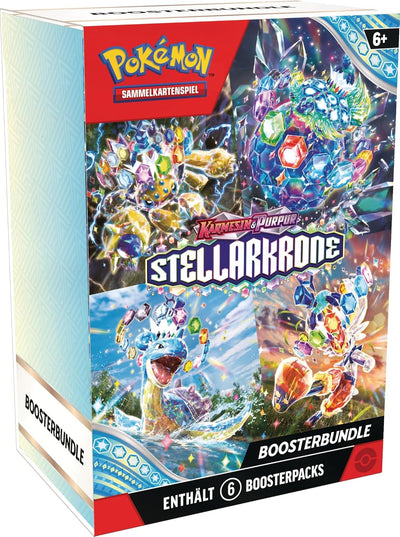 Pokémon-Sammelkartenspiel: Boosterbundle Karmesin & Purpur – Stellarkrone (6 Boosterpacks)