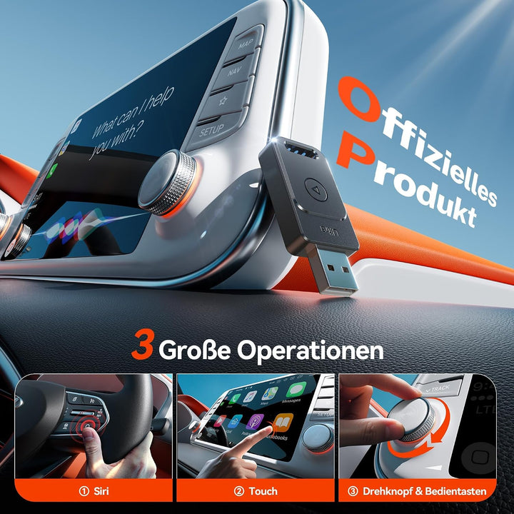 für Apple Carplay Wireless Adapter, Autoverbindung, Keine Latenz, Plug&Play, Wireless Carplay Adapte