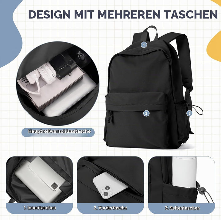 WEPLAN Schulrucksack Mädchen Jungen Rucksack Schule Teenager,Wasserdicht Rucksack School Bag,Schulra