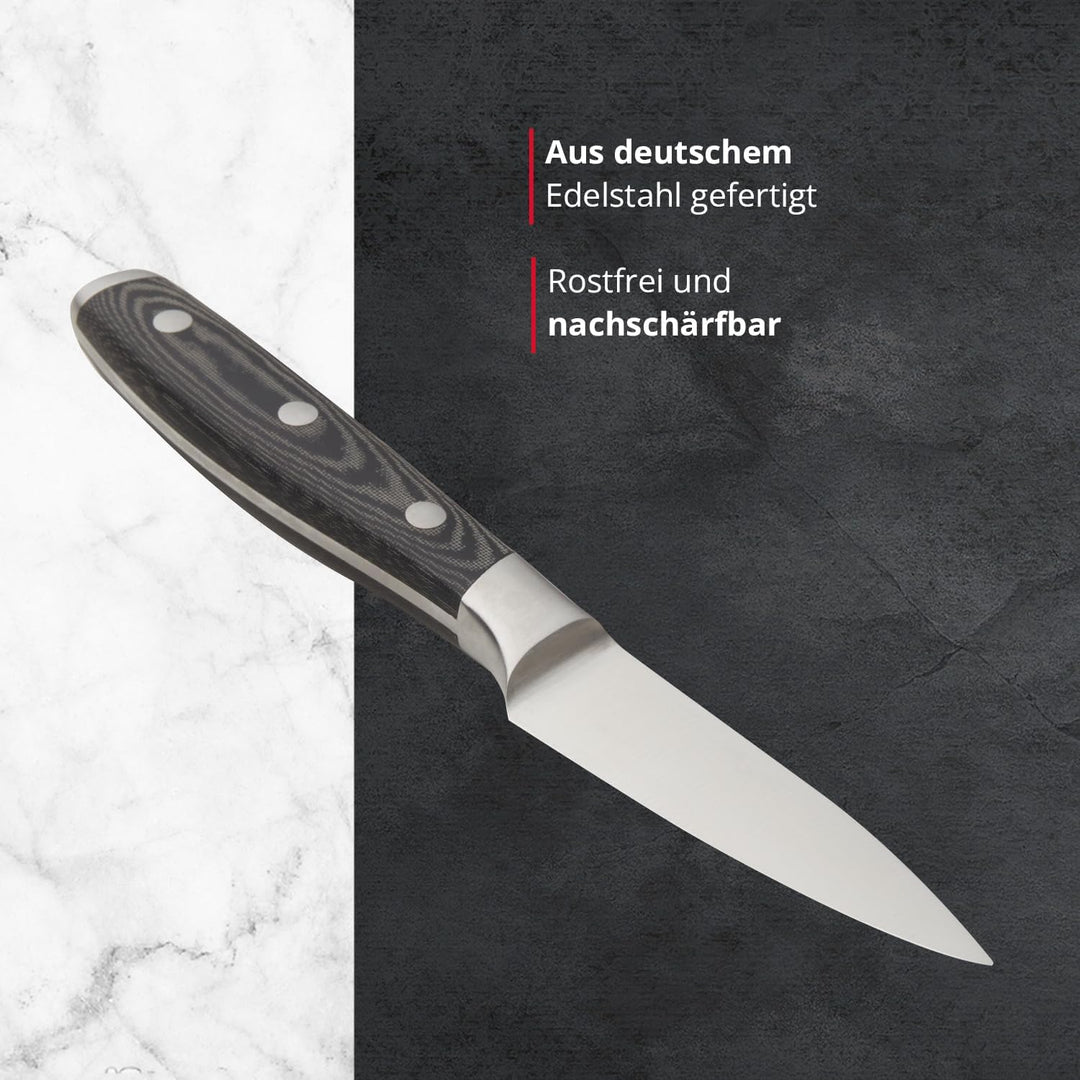 MEISTERKOCH Gemüsemesser Messer Küchenmesser | 8,5 cm Klinge aus rostfreiem deutschen Edelstahl | er