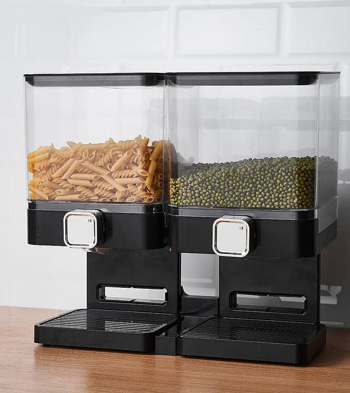 Rosenstein & Söhne Müslispender: Doppel-Spender für Cerealien & Snacks, 33,5 x 30,5 x 16,5 cm, schwa