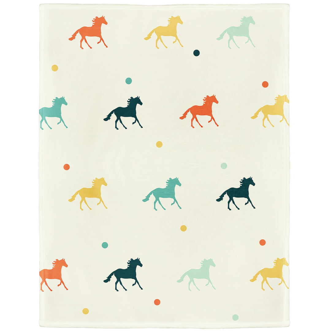 YISUMEI Decke 150x200 cm Buntes Pferd Kuscheldecke Flauschig Flanell Fleecedecke 150 x 200 cm, 150 x