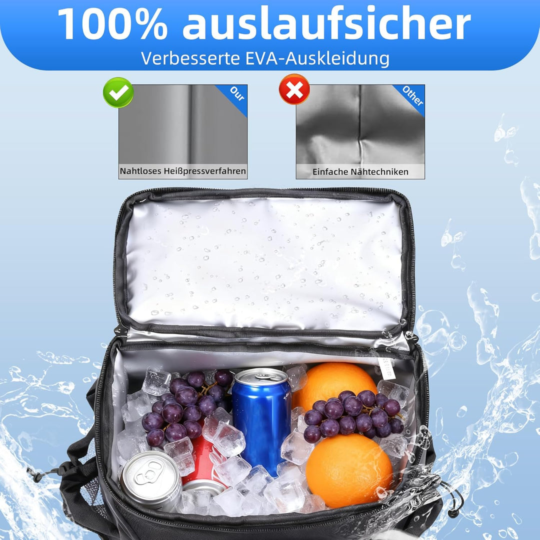 Camping Kühlrucksack,24L Kapazität Isolierter Picknickrucksack, Wasserdichter Rucksack-Kühler Auslau