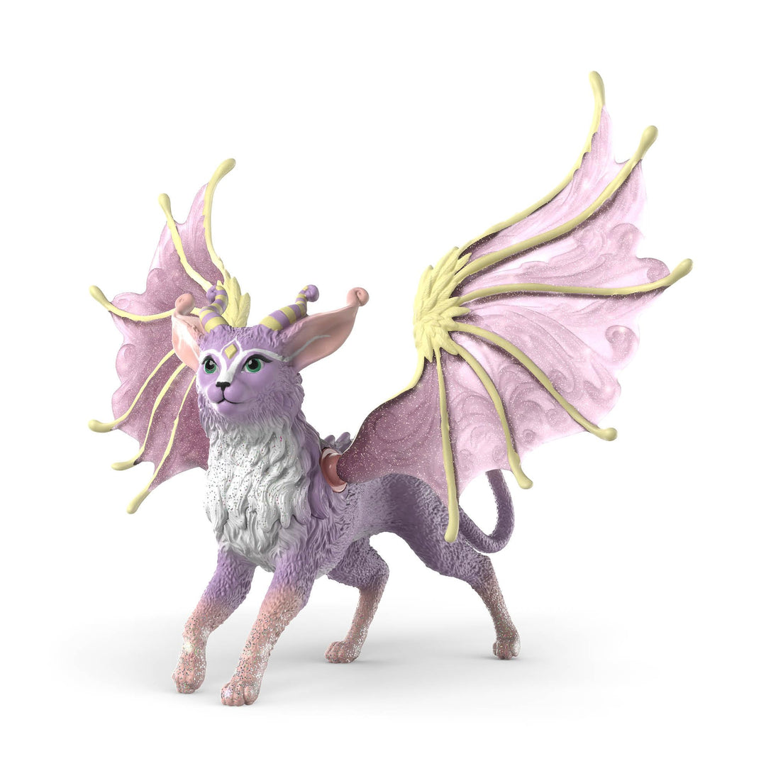 Schleich BAYALA | Geflügelter Katzendrache 70846 | Fantastische Figur mit beweglichen Flügeln | Gesc