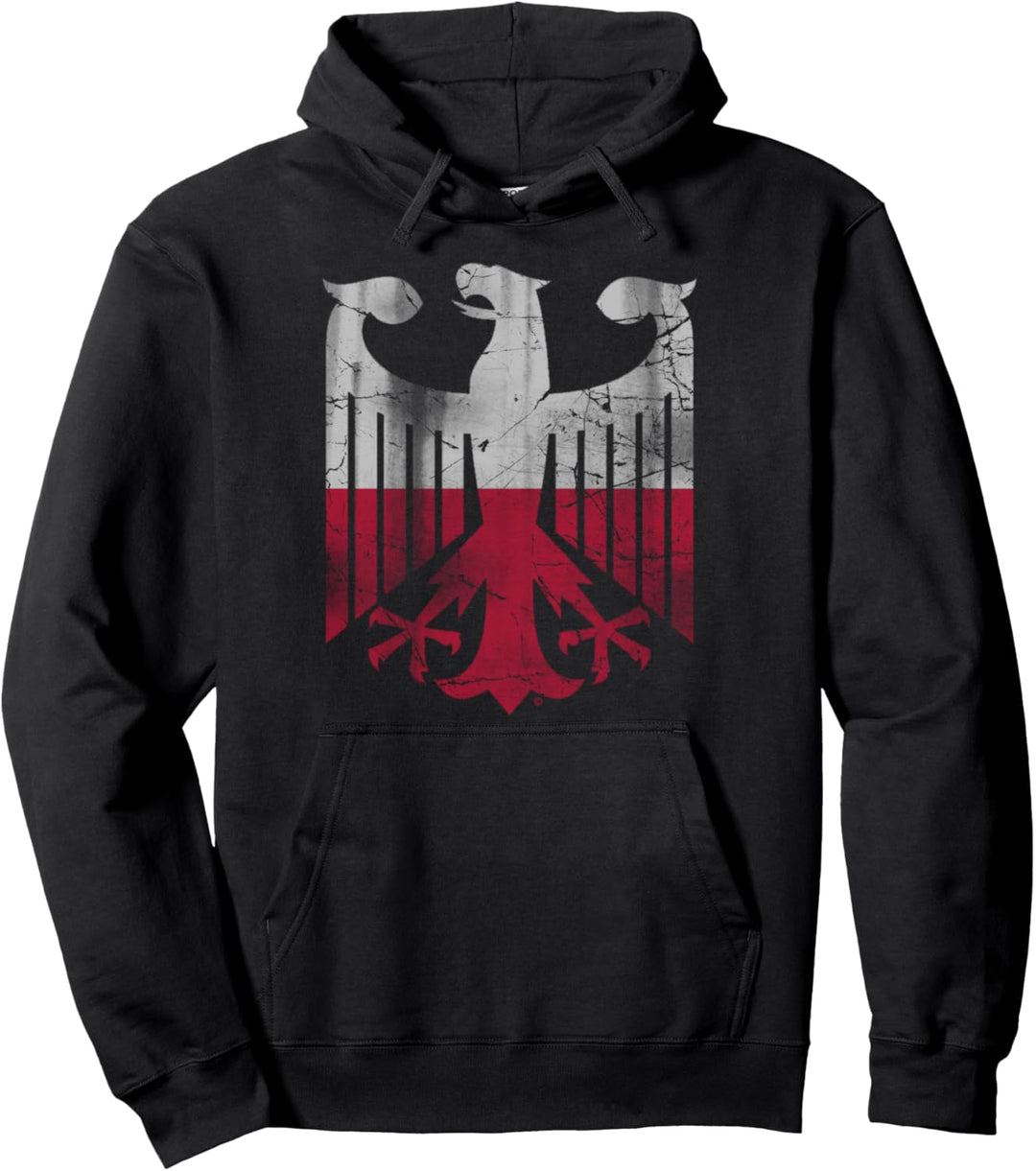 Vintage German Polish Family Eagle Flag Germany Polska Pullover Hoodie