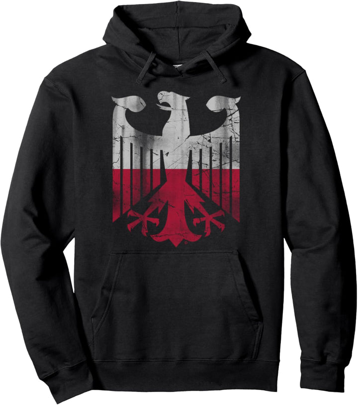 Vintage German Polish Family Eagle Flag Germany Polska Pullover Hoodie