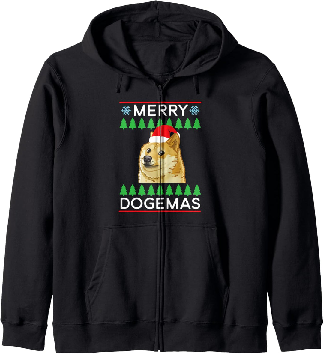 Lustiger hässlicher Weihnachtspyjama-frohe Dogemas Kapuzenjacke