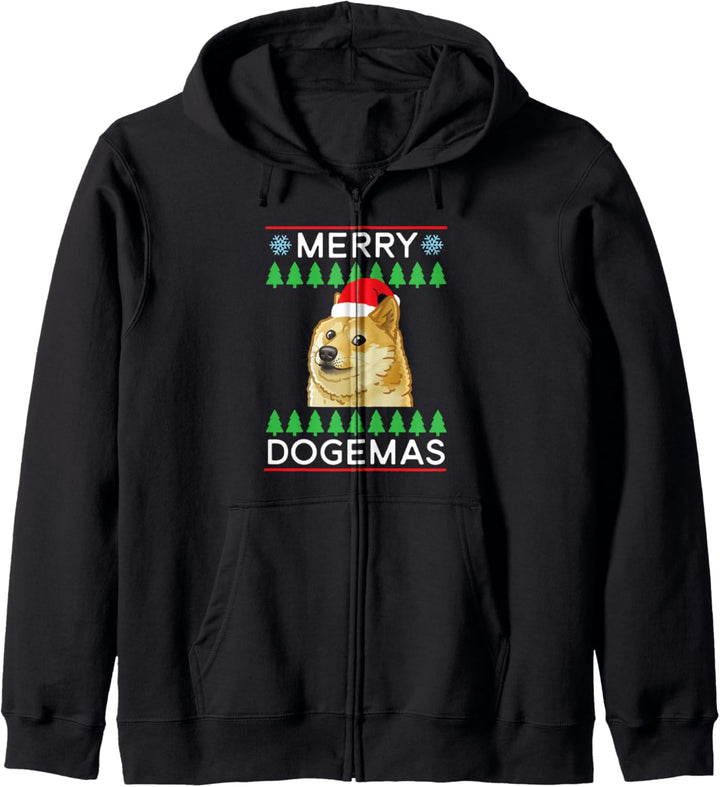 Lustiger hässlicher Weihnachtspyjama-frohe Dogemas Kapuzenjacke