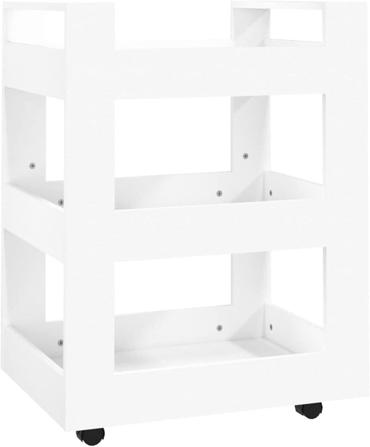 BaraSh Küchenwagen Weiss 60x45x80 cm Holzwerkstoff Rollwagen Weiss Servierwagen Outdoor Kitchen Isla