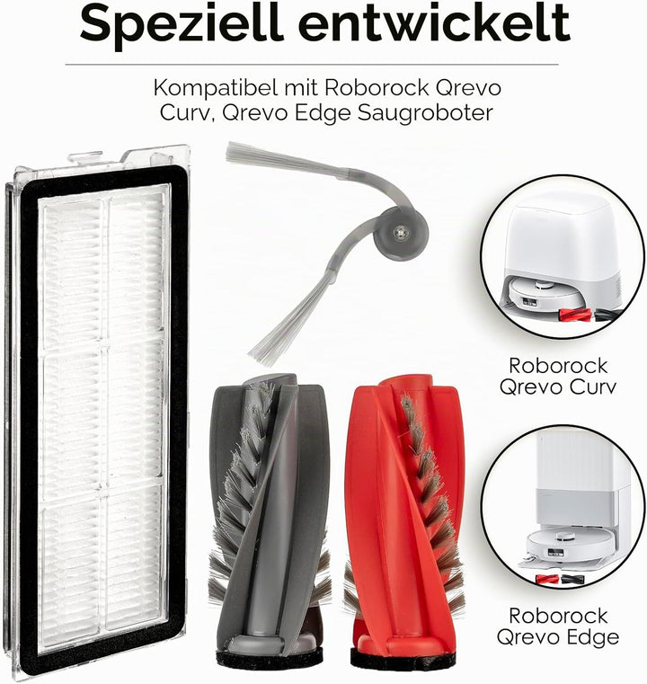 (10 Stück) Q Revo Curv Ersatzteile Ersatz zubehör für Roborock QRevo Curv/ S5X/ 5A1/ 5XC, Qrevo Edge