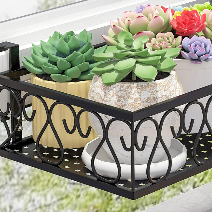 Jenngaoo Blumen Regal Korb Regal, Balkon Blumentopf Stand verdickt Eisen Dekorative Terrassen geländ