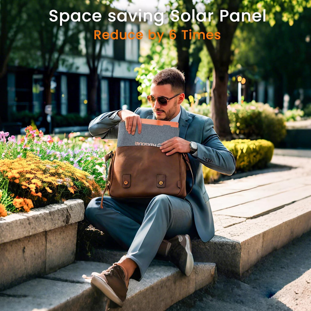 FlexSolar 100W Solarpanel Faltbar DC/QC 3.0 USB-A & PD3.0 USB-C Solarladegerät Monokristalline Solar