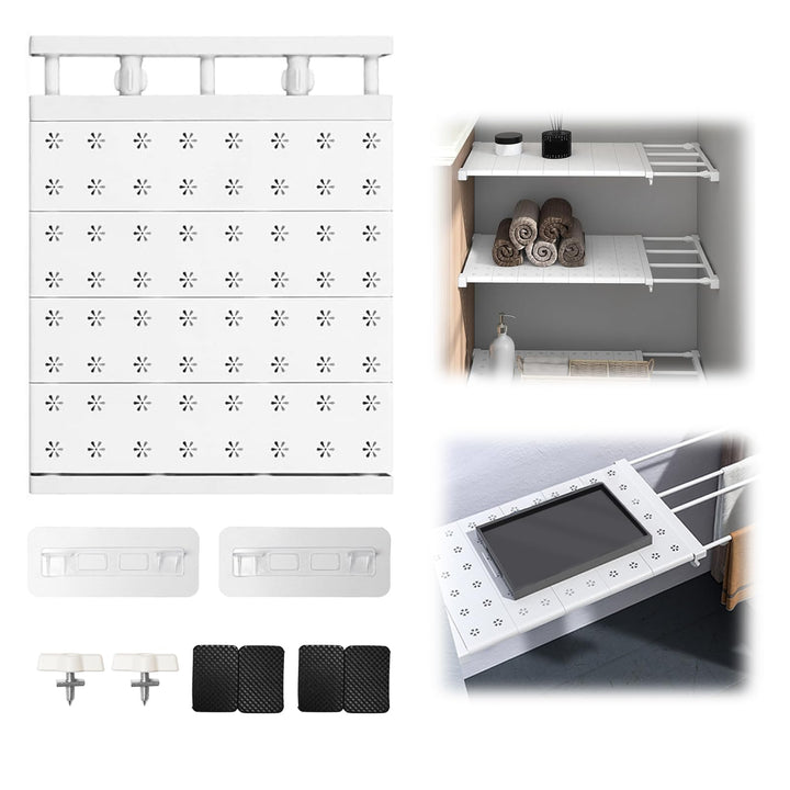 Verstellbare Regale für Schrank,- 24cm Weit, Verstellbare Länge 48-80cm Lagerregal Regal Separator A