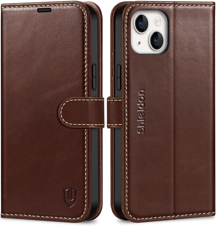 SHIELDON Hülle für iPhone 14 Plus, 5G Lederhülle [Lifetime Garantie] [Kartenfach] [Magnet] [RFID-Spe