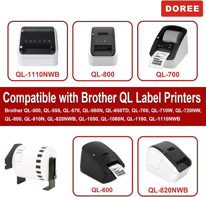 Doree DK-22205 DK22205 Etikettenrollen (Endlos) für Brother P-Touch QL-500 QL-500A QL-500BS QL-500BW