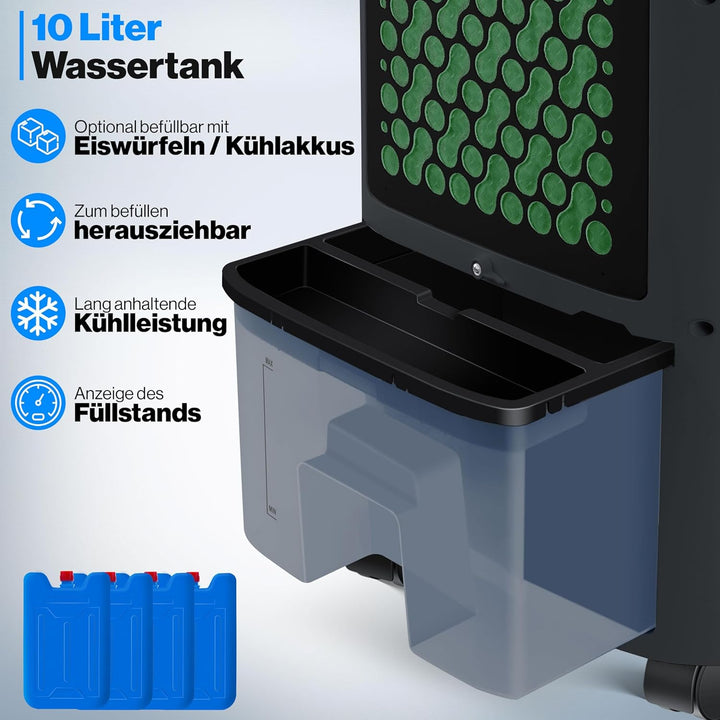 KESSER® Mobile Klimaanlage 4in1 Luftkühler – Air Cooler mit Fernbedienung & Timer, 10L Wassertank, I