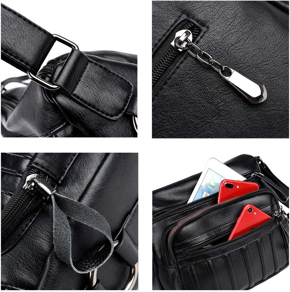 Coolives Damen Umhängetasche Casual Schultertasche Messenger Tasche Schwarz EINWEG, Schwarz