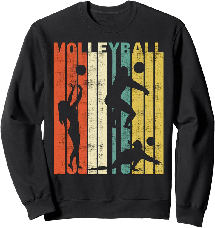 Vintage Retro Volleyball Frauen Sport Volleyballerin Sweatshirt