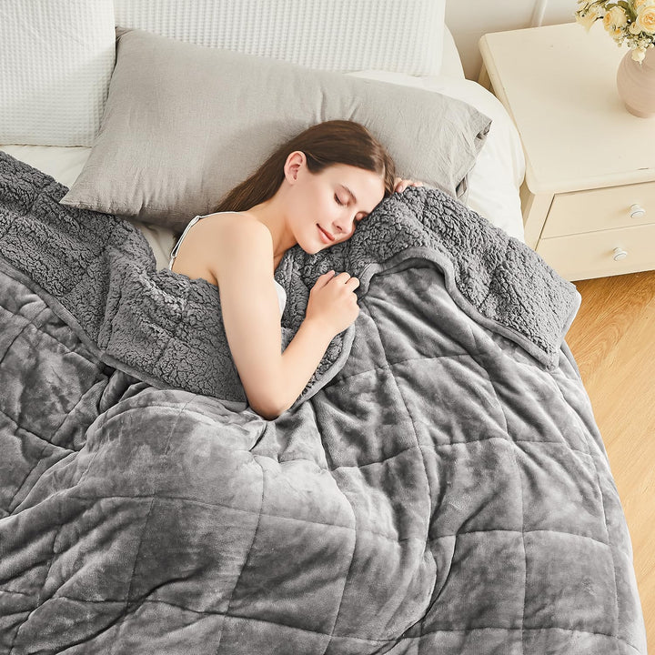 Cottonblue Gewichtsdecke 120x180cm 7kg- Sherpa Fleece Entspannungsdecke Erwachsene Zur Verbesserung