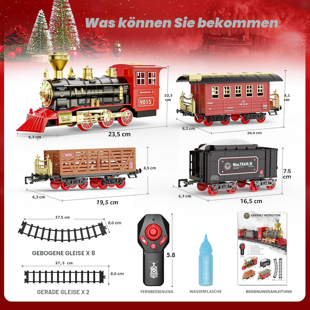 Hot Bee Zug Spielzeug Ferngesteuert, Eisenbahn Kinder Elektrisch, Weihnachtszug Elektrisch, Weihnach