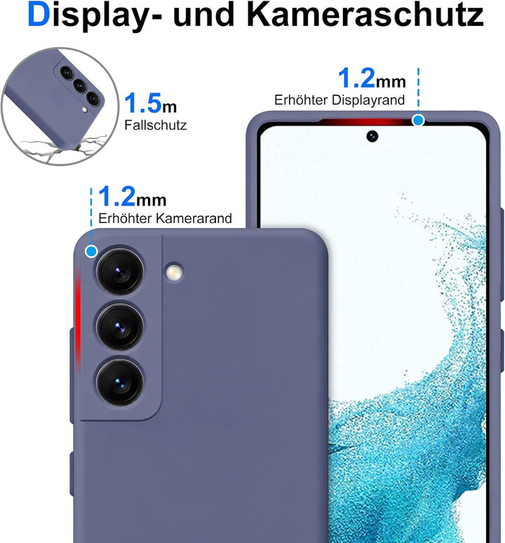 Handyhülle für Samsung Galaxy S22 Hülle [Material-Upgrade] Soft Silicone Case mit Mikrofaserfutter R
